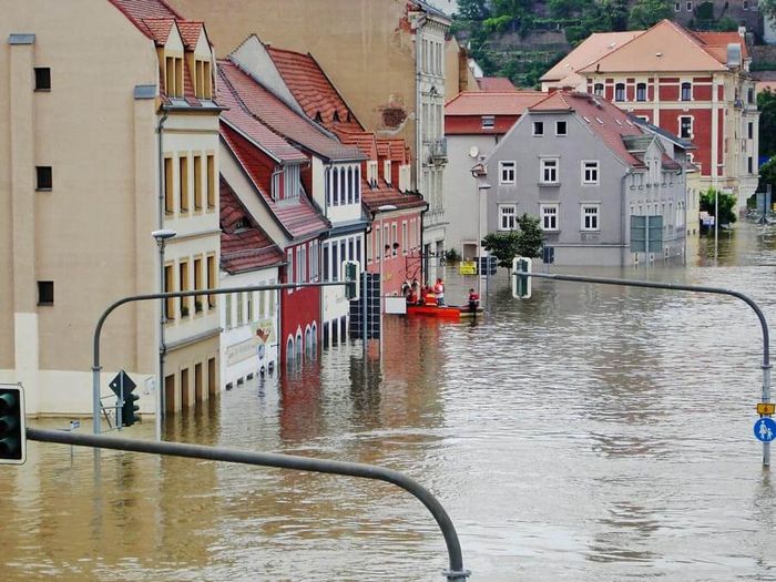 Elbehochwasser in der Stadt Meißen; Foto: LucyKaef / CC0 / pixabay.de