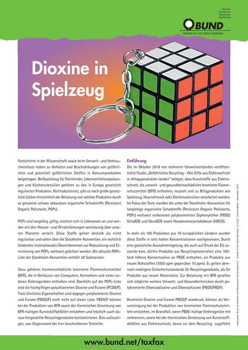 BUND-Analyse: Dioxin im Spielzeug