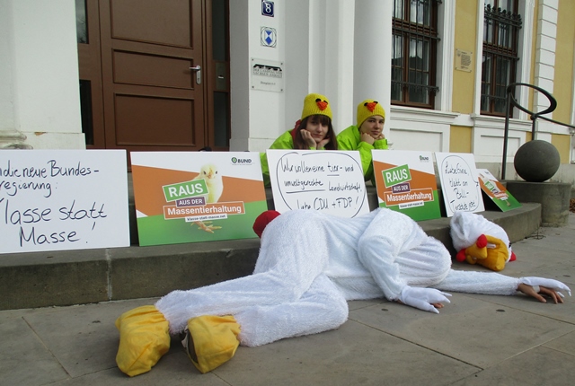 BUND-Kampagnentag gegen Massentierhaltung; Foto: BUND Sachsen-Anhalt
