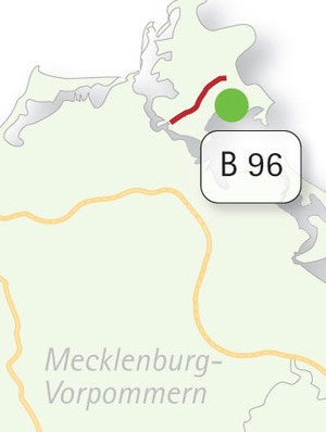 Karte: Fernstraßenplanung und Alternativanmeldungen in Mecklenburg-Vorpommern