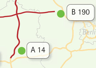 Karte: Fernstraßenplanung und Alternativanmeldungen in Sachsen-Anhalt