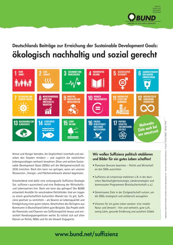Deutschlands Beiträge zur Erreichung der Sustainable Development Goals: ökologisch nachhaltig und sozial gerecht
