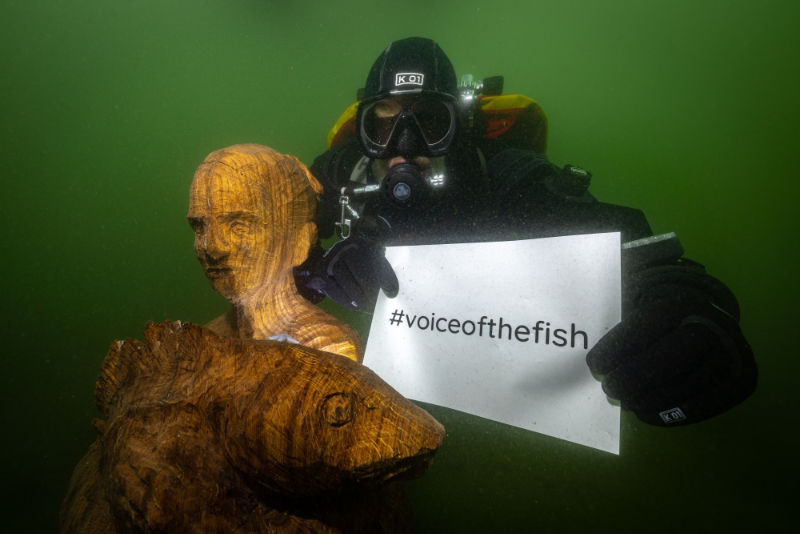 Kunstaktion um auf die Überfischung aufmerksam zu machen. Foto: Florian Huber / Submaris